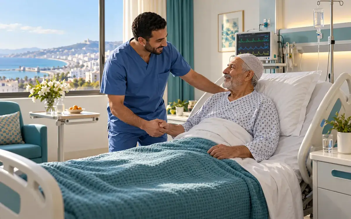 Aide-soignant au chevet d’un patient