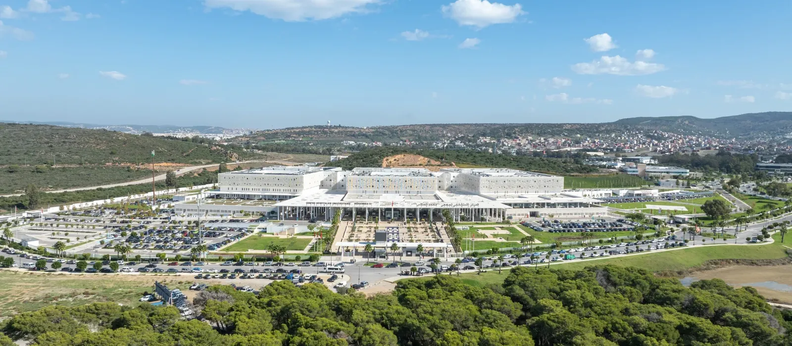 Vue aérienne du Centre Hospitalier Universitaire Mohammed VI de Tanger